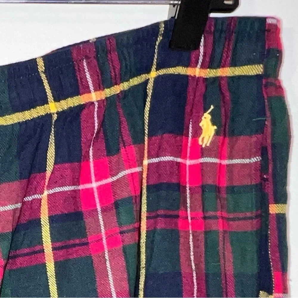 Polo Ralph Lauren,XL,‎ plaid print elastic waist,drawstring, button fly pocketed